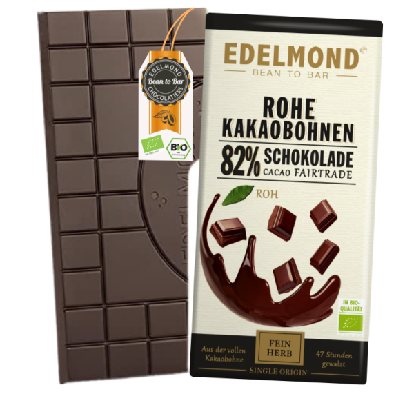 Roh Bitter-Schokolade 82% Kakao Bio & Fair
