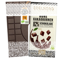 Roh Bitter-Schokolade 82% Kakao Bio & Fair