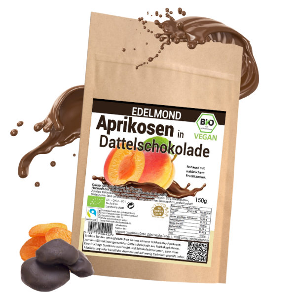 Aprikosen in Dattelschokolade Roh/Bio 150g