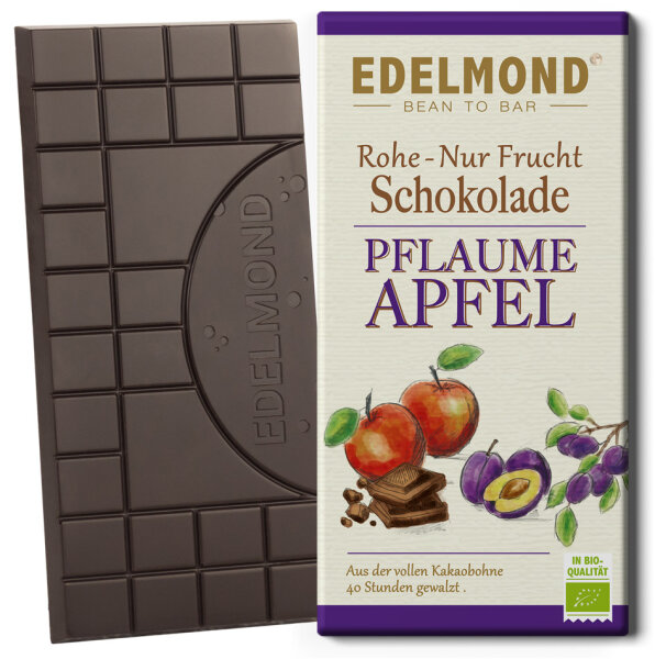 Pflaume-Apfel-Schokolade; Nur Frucht Bio & Fair