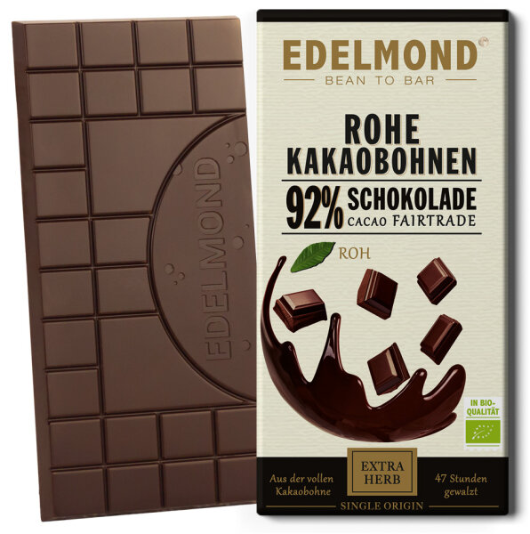 Rohe 92% Schokolade / Langzeitgeführt Bio + Fair Trade