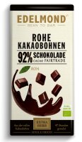 Rohe 92% Schokolade. Langzeitgef&uuml;hrt Bio, Fairtrade