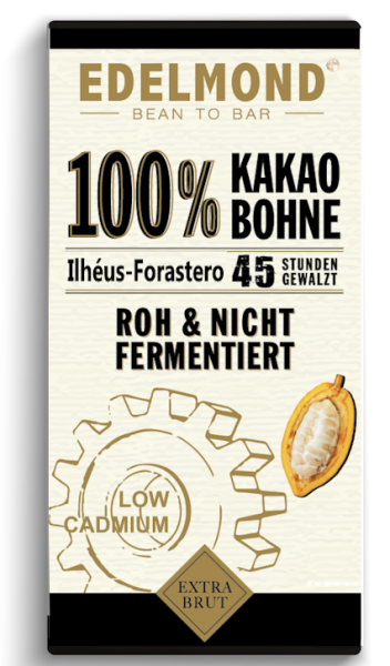 Unfermentierte 100% Tafel. Roh Naturell, ohne Zucker