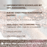 Unfermentierte 100% Tafel. Roh Naturell, ohne Zucker