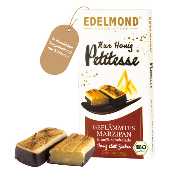Honig-Marzipan geflämmt mit Kakaofuß, Bio