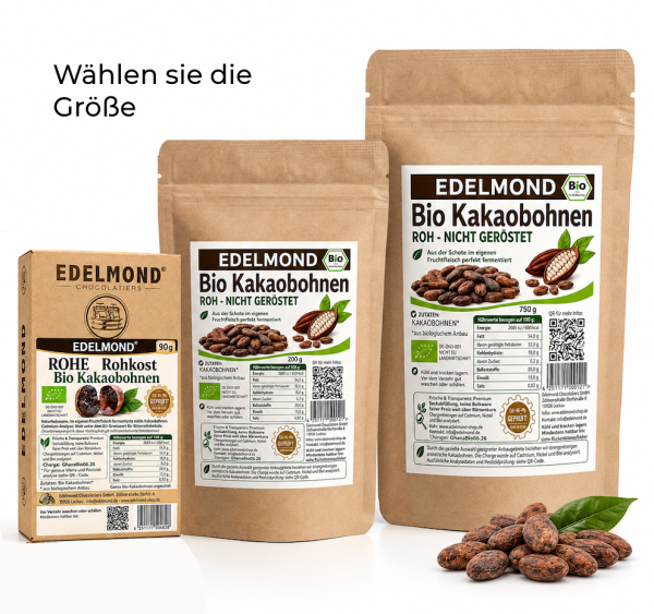 Kakaobohnen Roh Bio mit Schale