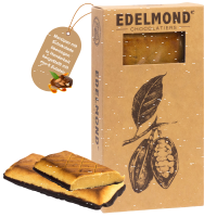 Geflämmtes Marzipanbrot mit herbem Kakao-Fuß. Bio