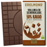 Vollmilchschokolade 50% seidiger Kakao, Bio+Fair bean to bar