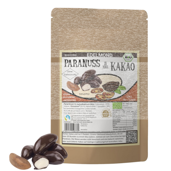 Paranuss in 100% Kakaohülle. Bio Vegan. 175g