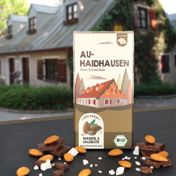 Au-Haidhausen Mandel & Salzblüte Schokolade. Bio & Fair Trade