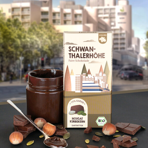 Schwantaler Höhe Nougat & Kürbiskern Schokolade,  Bio & Fair Trade