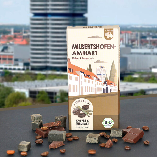 Milbertshofen Kaffee und Süßholz Schokolade. Bio & Fair Trade