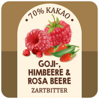 Harlaching-Untergiesing Goji- und Himbeer Schokolade.  Bio &amp; Fair trade