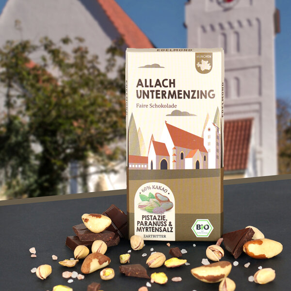 Allach Untermenzin Paranuss und Pistazie Schokolade. Bio & Fair trade