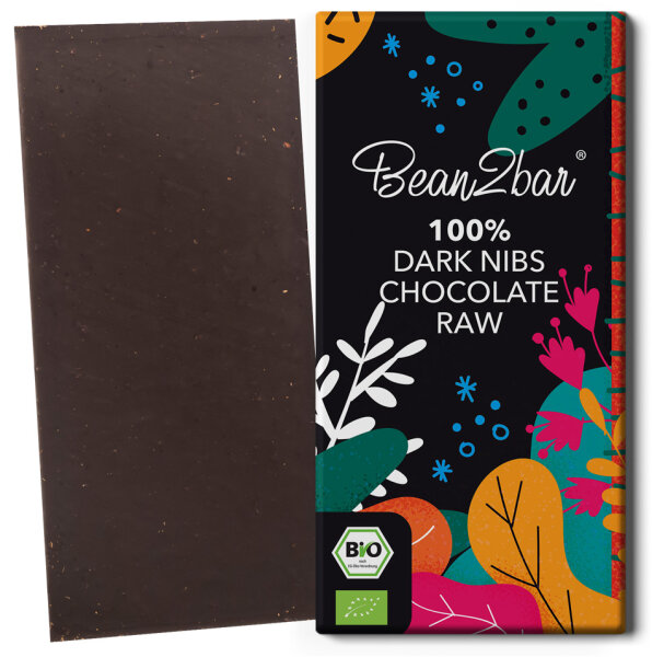 Kakaobohnen Stücke in 100 % Schokolade. BEAN TO BAR® - 75g