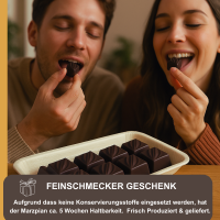 10 Mandelnougat &amp; Kakaosplitter Pralin&eacute;s. Vegan Bio