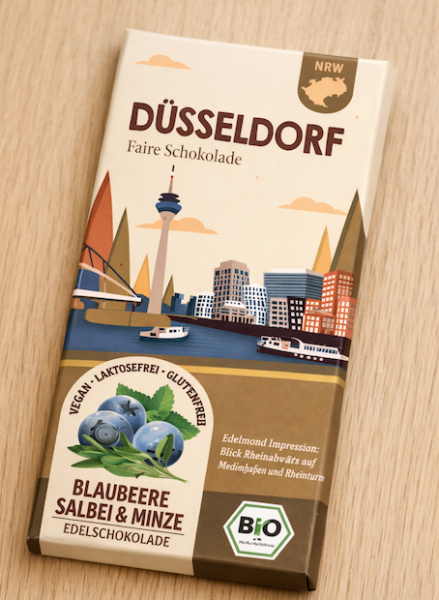 Düsseldorf Souvenir Bio Frucht Schokoladen Geschenk