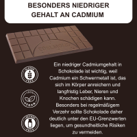Low Cadmium Schokolade 80%, 92%, 100% Kakao