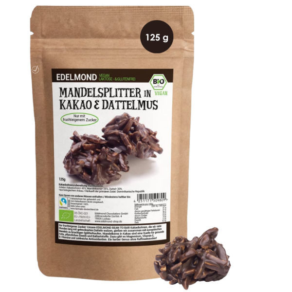 Mandelsplitter in Dattel-Schokolade Bio 125g