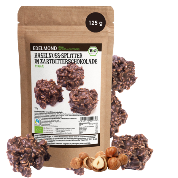 Nusssplitter in Zartbitter Schokolade Bio/Fair 125g