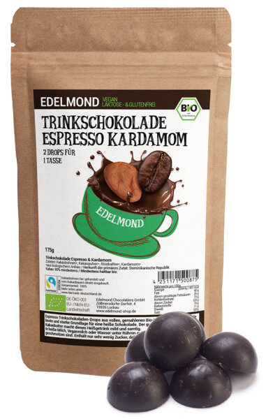 Trinkschokolade Espresso & Kardamom, Bio