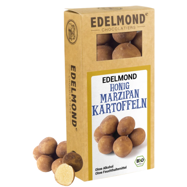 Marzipankartoffeln mit Honig in Kakaopulver, Bio
