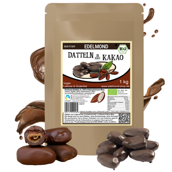 Rohkost Dattel in 100% Kakao, Bio 1 kg
