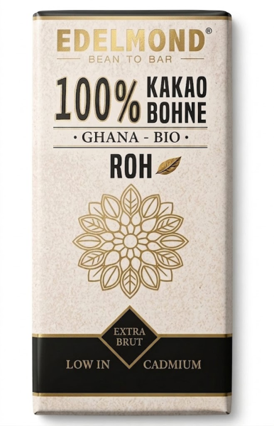 GHANA Rohe 100% Bitter Schokolade, Seltene Bio Herkunft