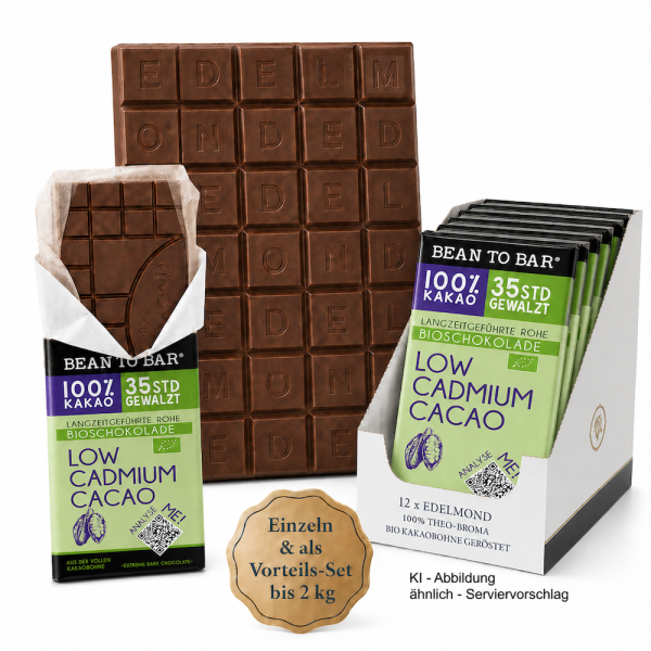 Low Cadmium 100% Kakao Bio-Schokolade