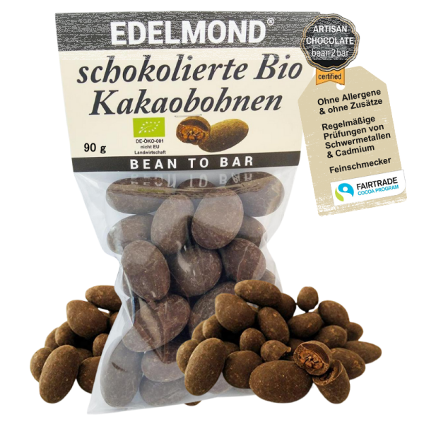 Kakaobohnen Zartbitter umhüllt Bio & Fair