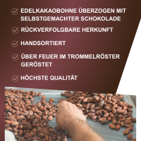Knackige Bio-Kakaobohnen, zartbitter umh&uuml;llt