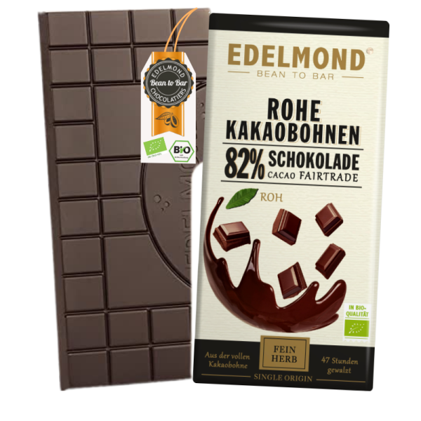 Roh Bitter-Schokolade 82% Kakao Bio