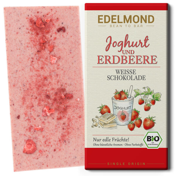 Joghurt & Erdbeere, Weiße Schokolade, Bio