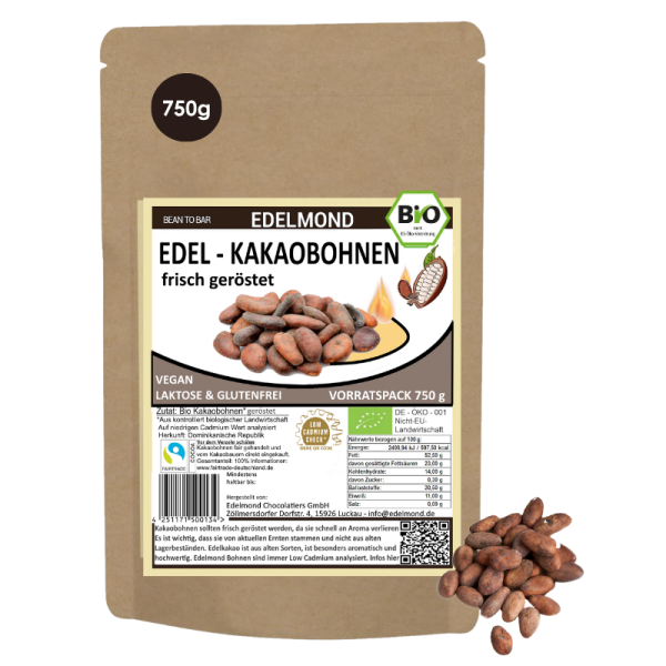 Kakaobohnen geröstet mit Schale Bio & Fair 750g