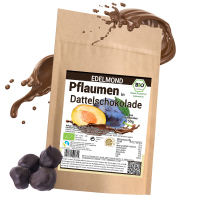 Pflaumen in Dattelschokolade, Roh, Bio 150g