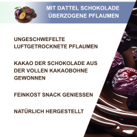 Pflaumen in Dattelschokolade, Roh, Bio 150g