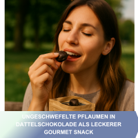 Pflaumen in Dattelschokolade, Roh, Bio 150g