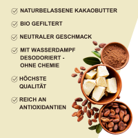 Kakaobutter Bio Stücke, desodoriert (200g)
