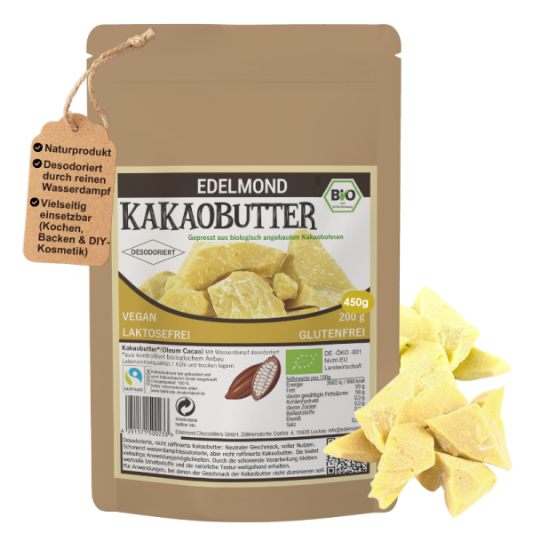 Kakaobutter Bio Stücke, desodoriert (450g)