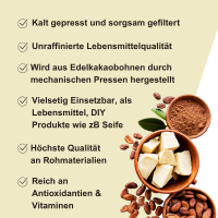 Naturelle Kakaobutter Bio, nicht desodoriert  200g