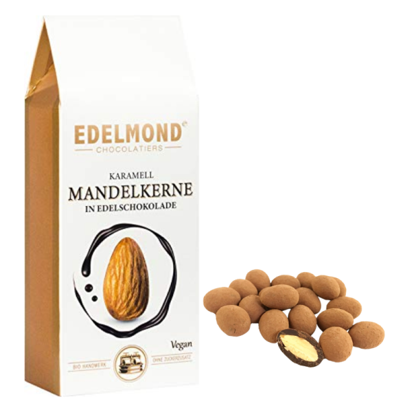 Karamell-Mandeln in Zartbitter-Schokolade, Bio/Fair