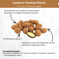 Karamell-Mandeln in Edelschokolade, Bio/Fair