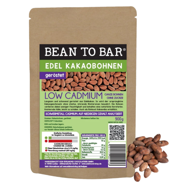 LOW CADMIUM Kakaobohnen geröstet 900g