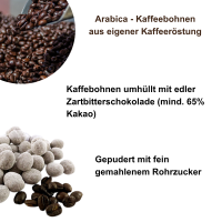 Schokolierte Kaffeebohnen, zartbitter, Bio - 200g