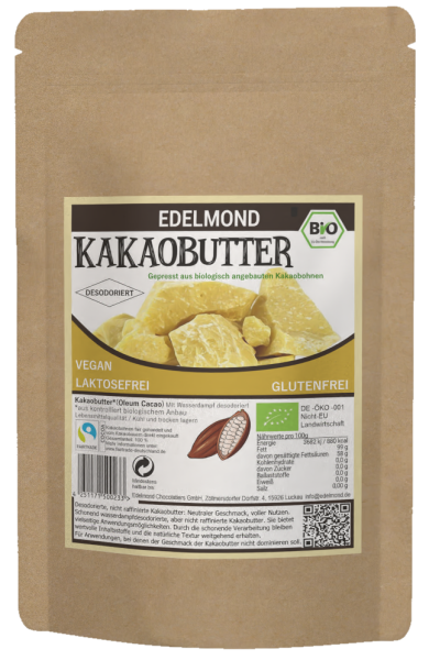 Kakaobutter Bio Stücke, desodoriert (1 kg)