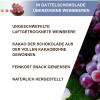 Weinbeeren in Dattelkakao, Bio 150 g
