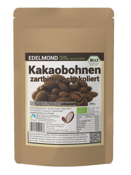 Kakaobohnen zartbitter umhüllt Bio & Fair 200g