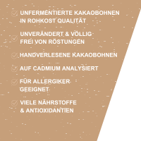 Kakaobohnen unfermentiert, sonnengetrocknet