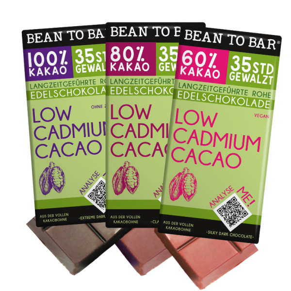 Low Cadmium 3 Edel-Schokoladen Tafeln