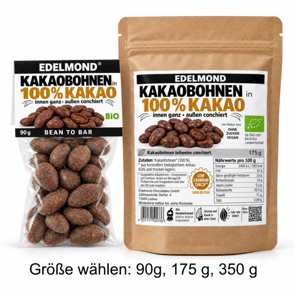 Kakaobohnen in 100% Kakao, Bio & Fair
